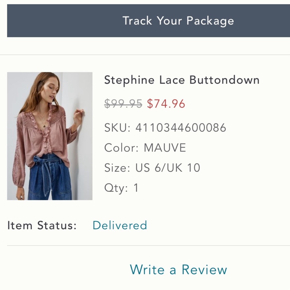 Lace button down - Picture 3 of 5